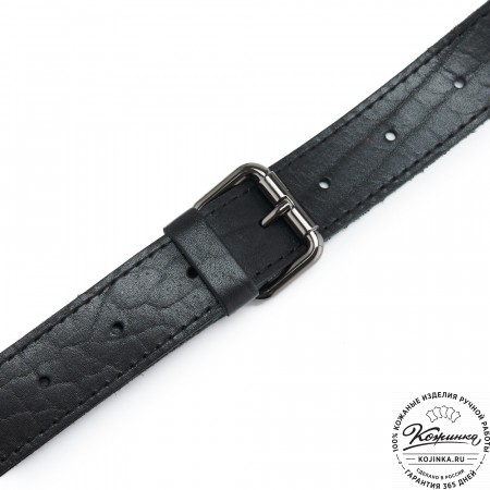 Кожаная сумка на пояс "Рики" (чёрная)